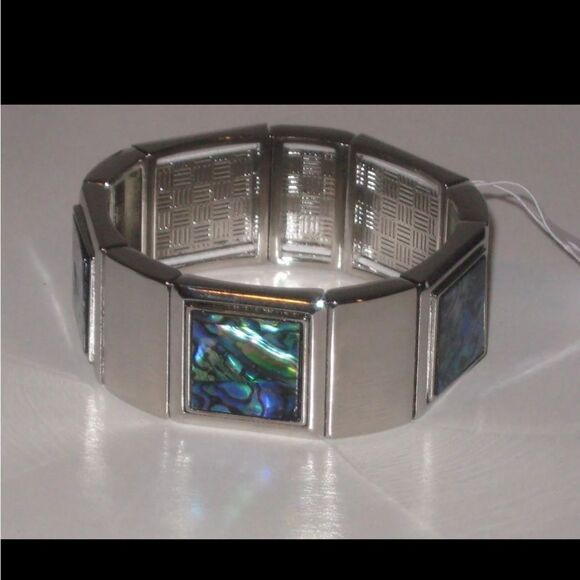 LIA SOPHIA PACIFIC BRACELET - GENUINE ABALONE GORGEOUS NWT 3" - Picture 3 of 11